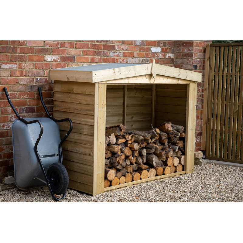 197.5cm W x 80.8cm D Solid Wood Log Store