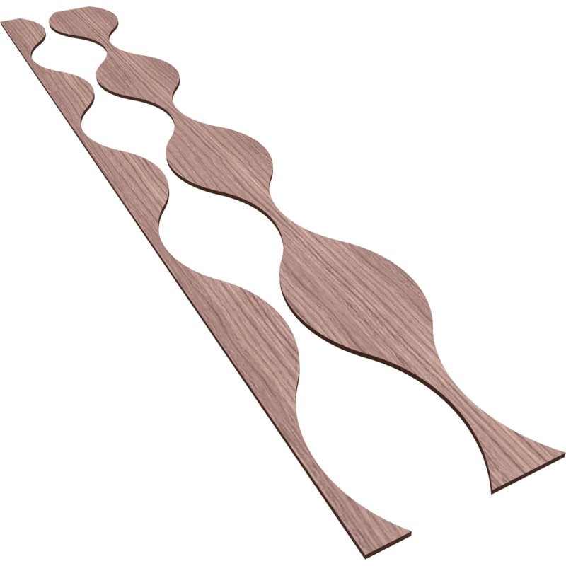 Ensemble de panneaux muraux décoratifs en bois Ozark, 94" H x 9" W x 0.37" D, Noyer