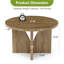 Table basse ronde, centre de table moderne en bois de 31,5 pouces avec base robuste pour le salon, les appartements et les petits espaces, chêne