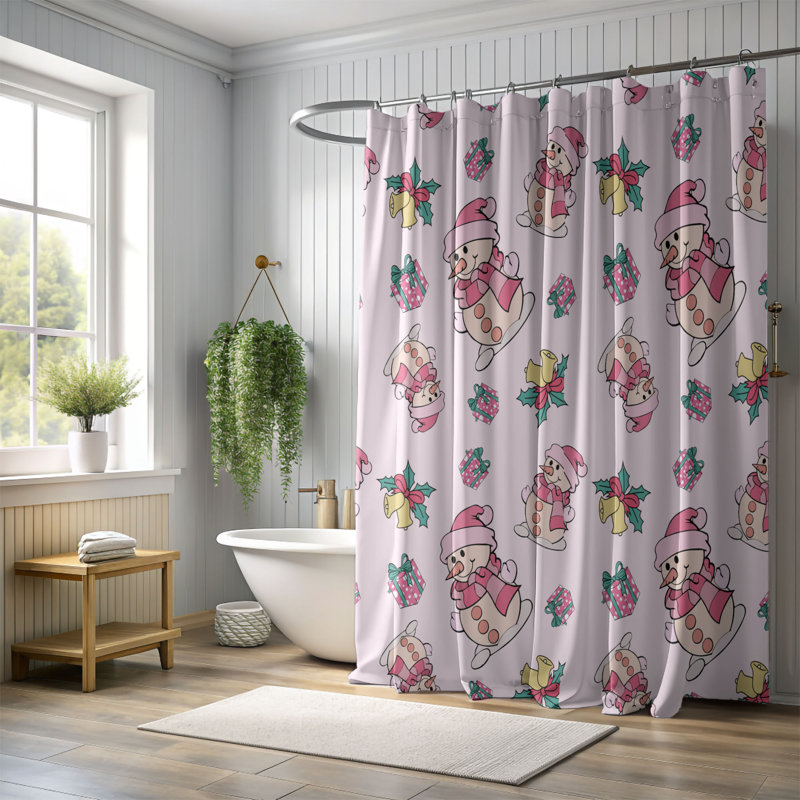 Rideau de douche standard 1 pièce Pink Holiday, H 74 po x l 71 po