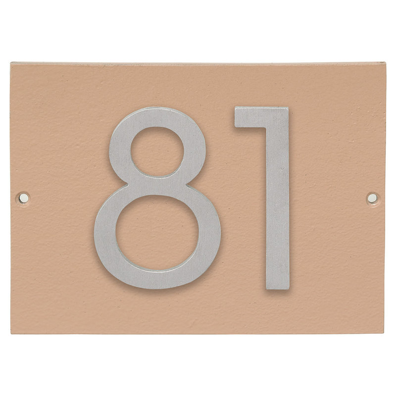 Rectangle Wall Plaque, Taupe/Brushed Aluminum, Yes