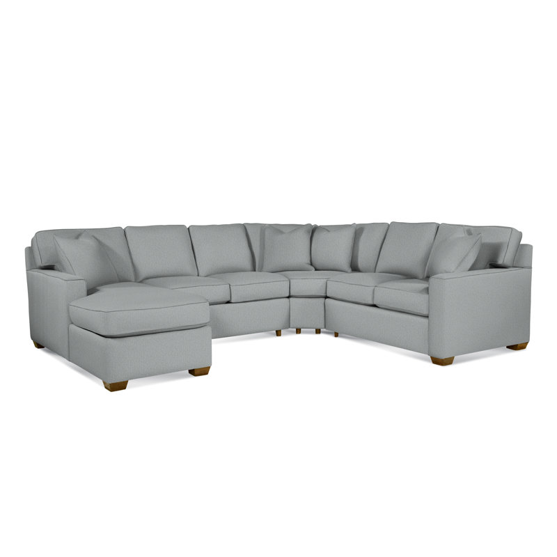 Easton Sectional, Light Blue Performance Fabric; 0851-55, Right Hand Facing, Havana