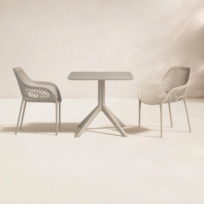 Farrah 2-Person Square Patio Dining Set with Stackable Chairs