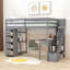 Lit mezzanine simple 6 tiroirs avec bureau intégré Helmtrude par Harriet Bee-752885338
