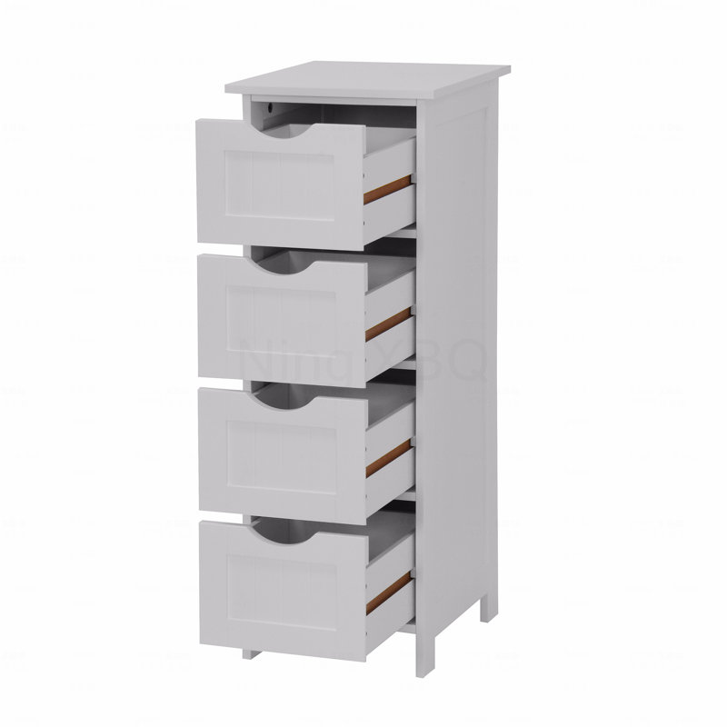 Armoire de rangement blanche pour salle de bain, armoire autoportante avec tiroirs