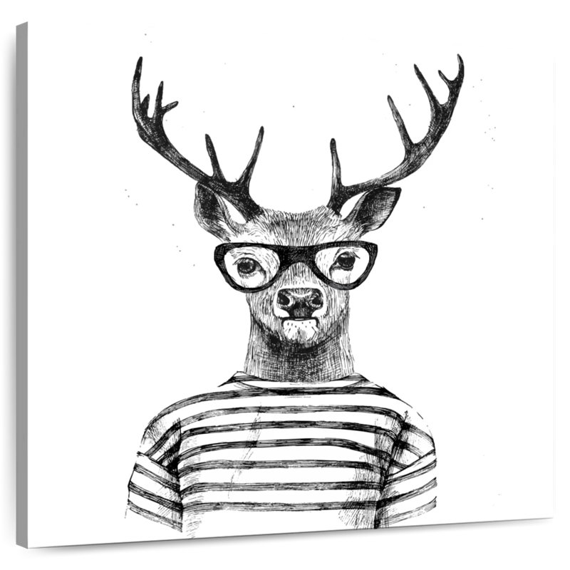 Crowle Hipster Deer, H 24 po x l 24 po