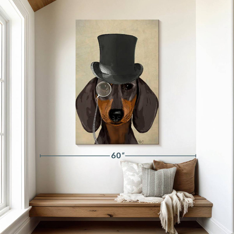 Ketti Dachshund Formal Hound And Hat, 48" H x 32" W