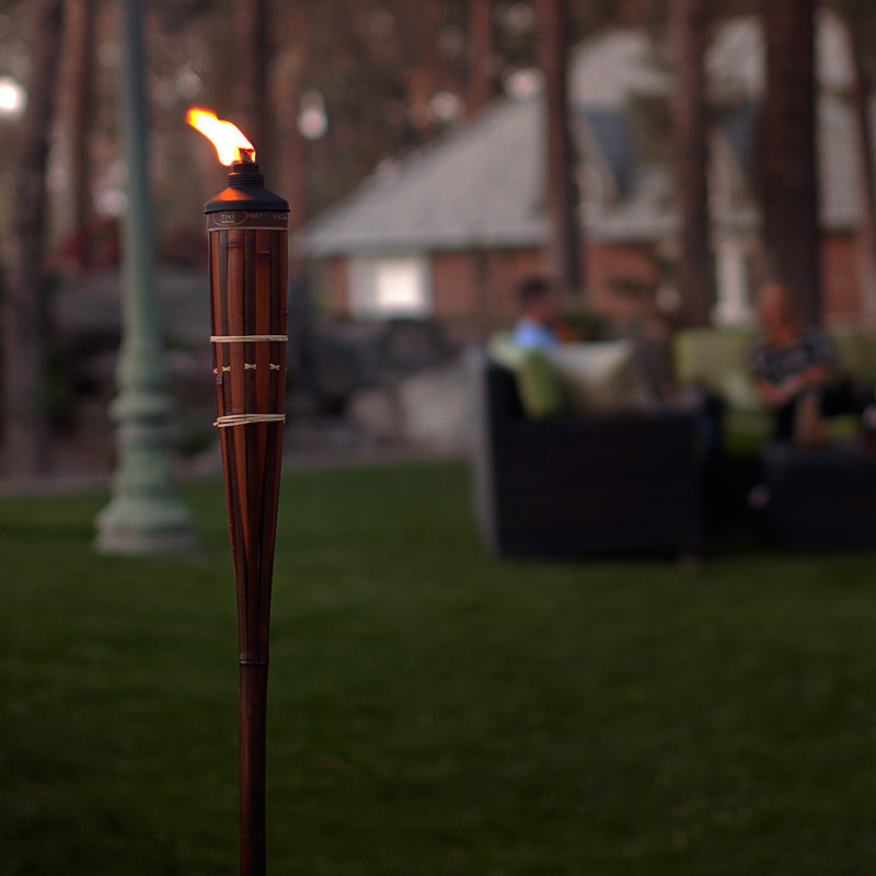 TIKI® Brand Easy Pour 4-Pack 60 Inch TIKI Torch Bamboo Brown
