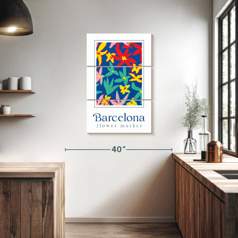 Affiche du marché aux fleurs Harnek Barcelona, H 38 po x l 24 po