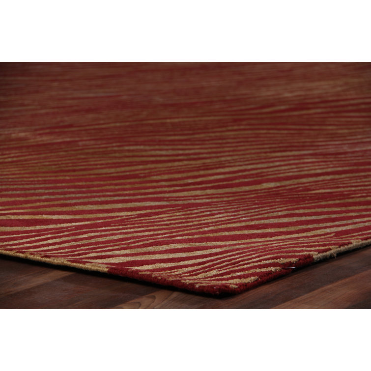 Wilderness Abstract Area Rug in Red/Beige