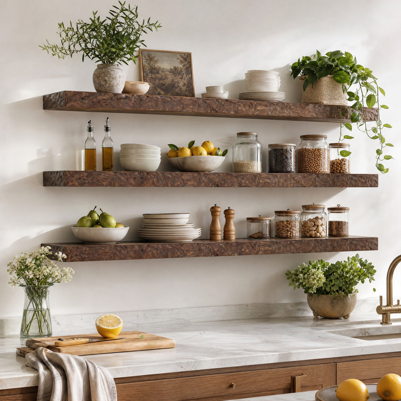 47" Long Wood Wall Floating Shelves