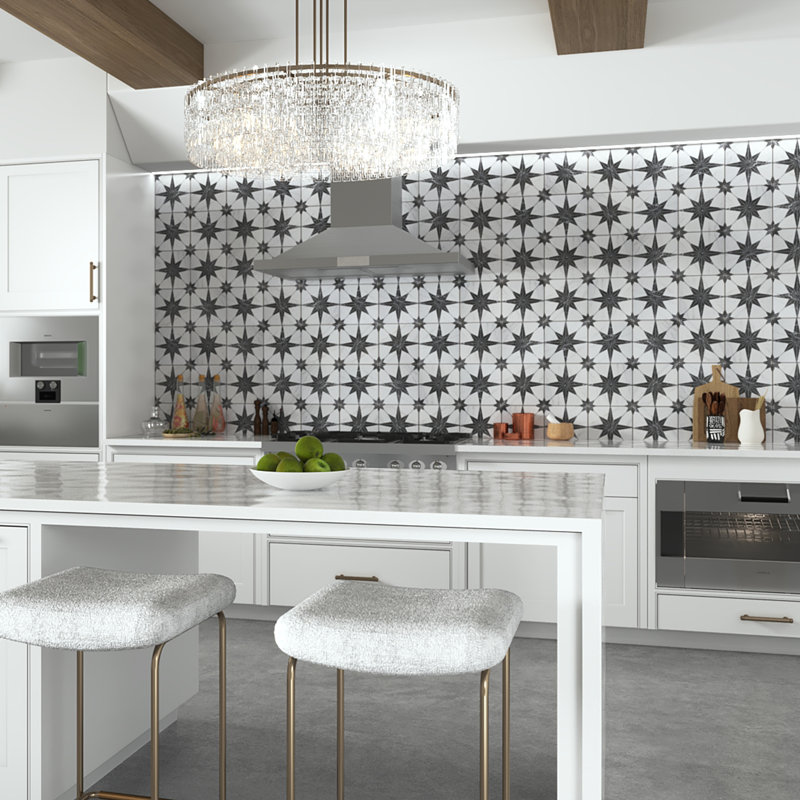 Merzoni 18" x 18" Porcelain Patterned Wall & Floor Tile
