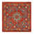 Rouge / bleu / floral orange