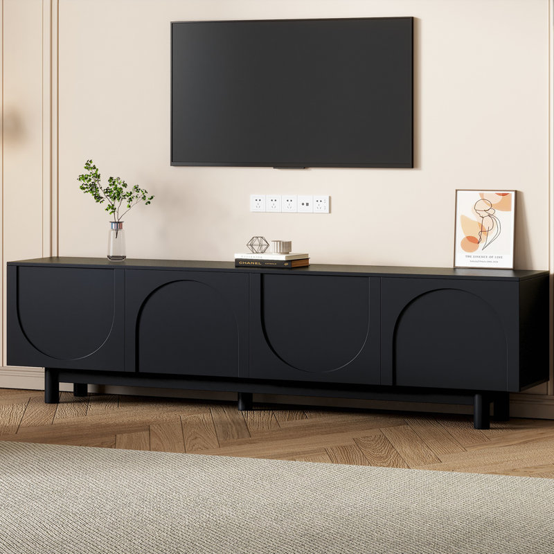 Stephone TV Stand for TVs up to 78", Black