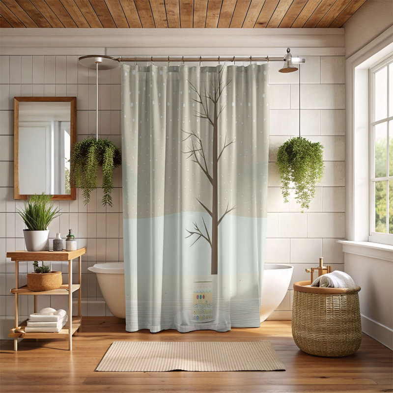 Rideau de douche Winter Bliss - Premium, L 71 po x L 74 po