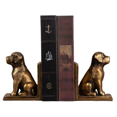 Serre-livres pour étagères à livres, serre-livres décoratif décoratif pour bibliothèque, mignonne bête pour chien, statues Labrador Retriever pour la maison, décoration de bureau, 1 paire