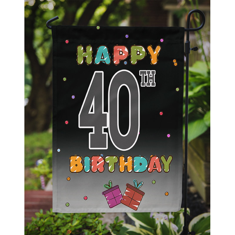 Drapeau de jardin Mulholland Happy 40th Birthday