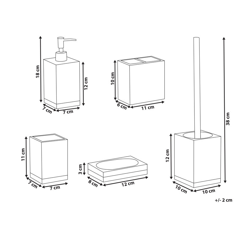 Bathroom Accessory Set, Black