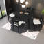 Modern 5-piece Dining Table Set, Rubberwood Frame, Black & Light Beige