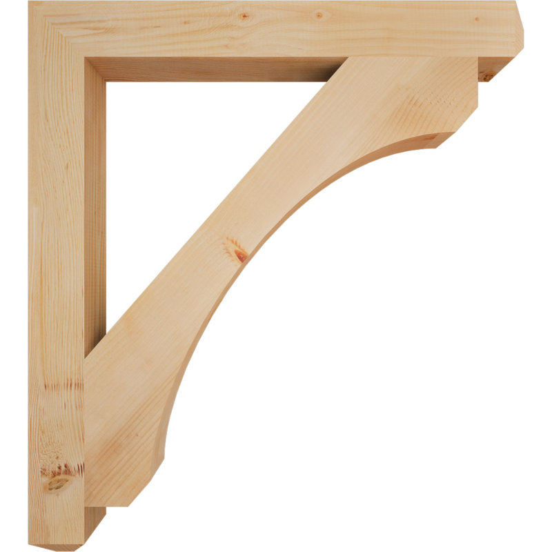 H Support en bois / corbeau, H 40 po x l 3,5 po x P 36 po, Douglas (lisse)