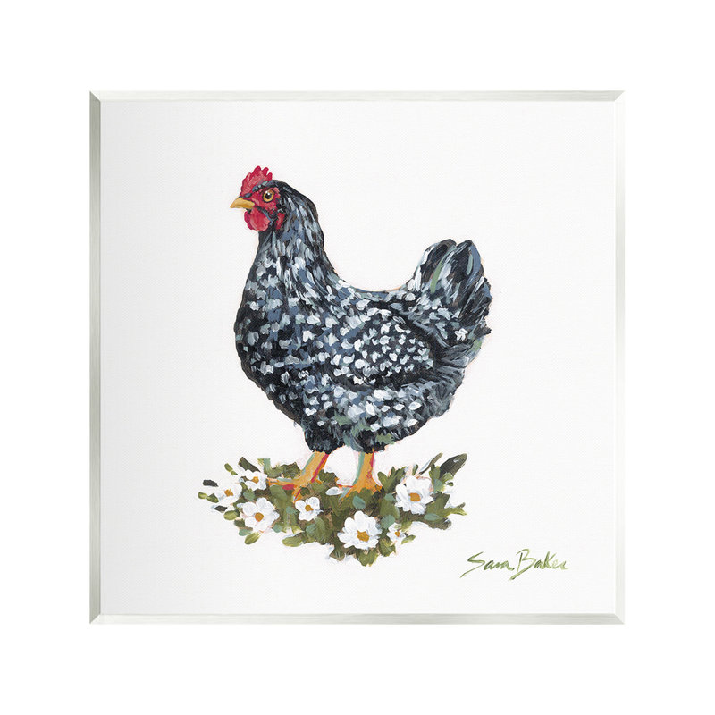 Art mural, "Country Hen with Daisies" par Sara Baker