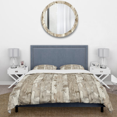 Beige Barn Wood II - Farmhouse Duvet Cover Set