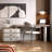 Walnut Rectangular Solid +Manufactured Wood with 3 drawers desk-109305410-109305411