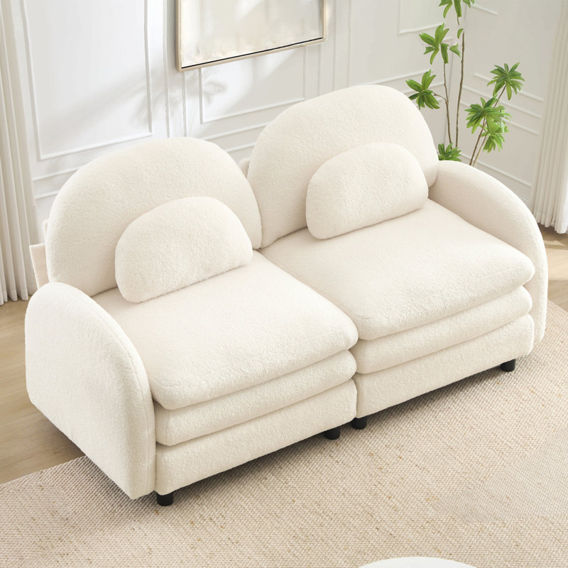 Canapé-lit Teddy, Ourson blanc et beige