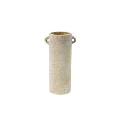 Cole and Grey Ceramic Antique Style Washed Cream Decorative Vase with Handles