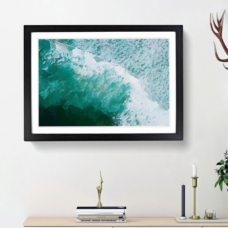 Patterns of the Ocean in Brazil - Picture Frame Graphic Art Print, 27cm H x 36cm W x 2cm D, Black Framed