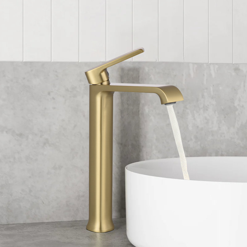 Brushed Gold Single Handle Vessel Sink Faucet