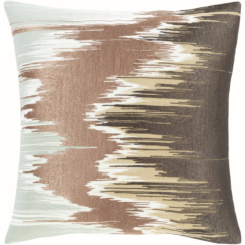 Housse et insert de coussin carré Lexi, Doré / Sarcelle, 18 po x 18 po, Housse de coussin seulement - sans coussin