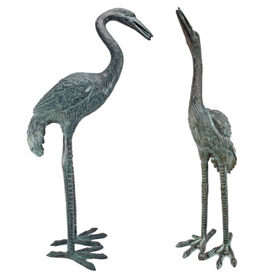 Bird Crane Metal Garden Statue