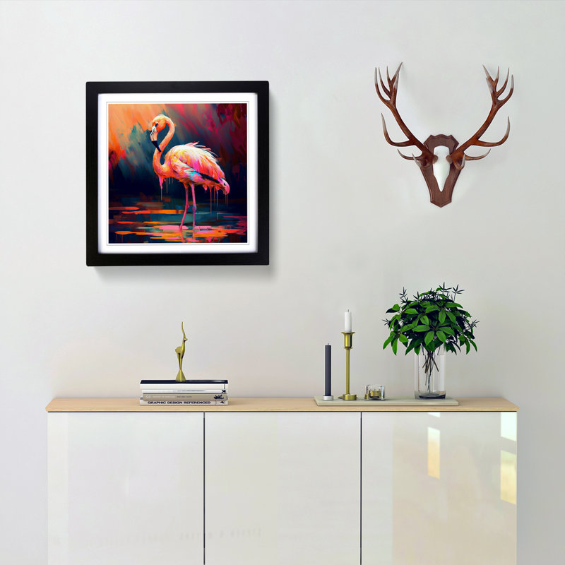 Single Picture Frame Print on Wood, Black