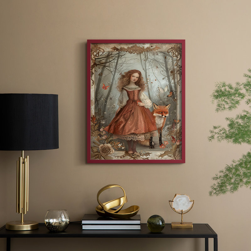 «WOMEN Series CDI», reproduction encadrée - bois massif, H 21 po x l 17 po, Rouge