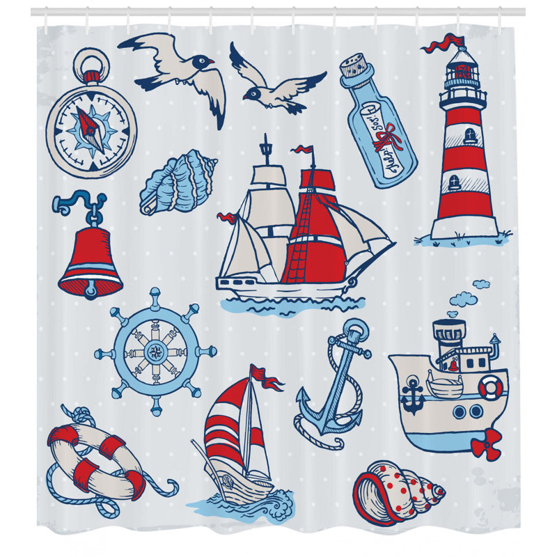 Shower Curtain with Hooks Included, 75" H x 69" W