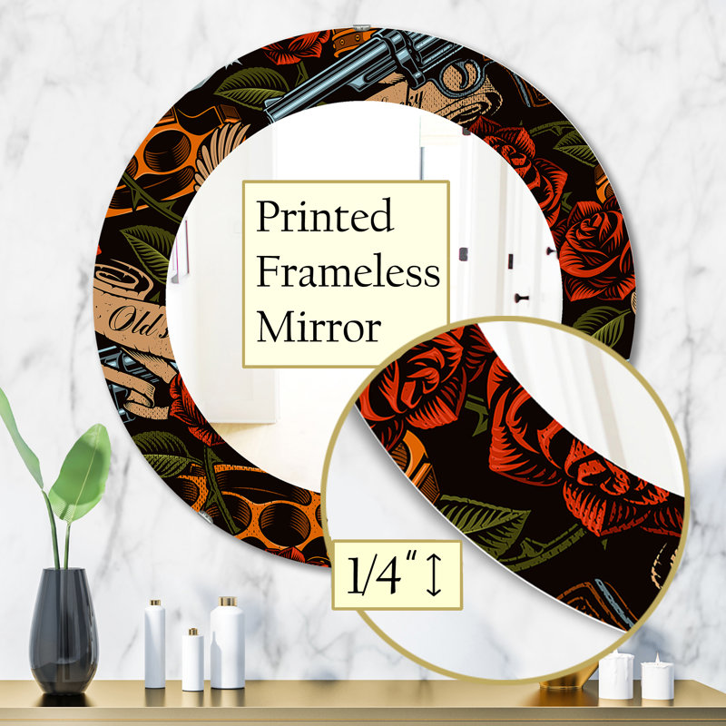 Miroir mural Old School, H 31,5 po x l po