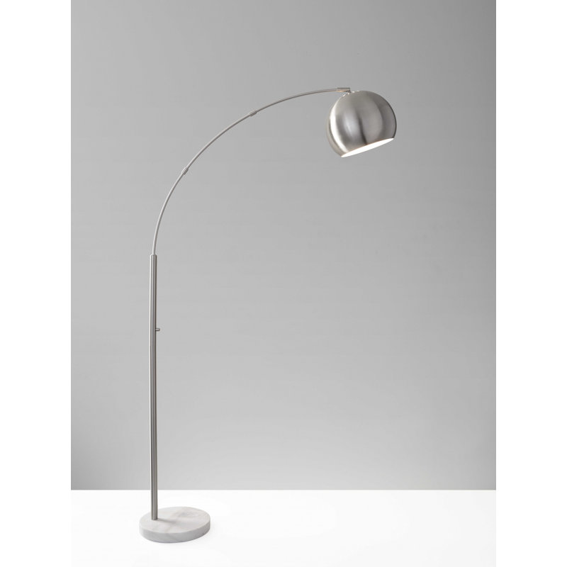 Lampe sur pied arquée 78 po Pollan, Acier brossé