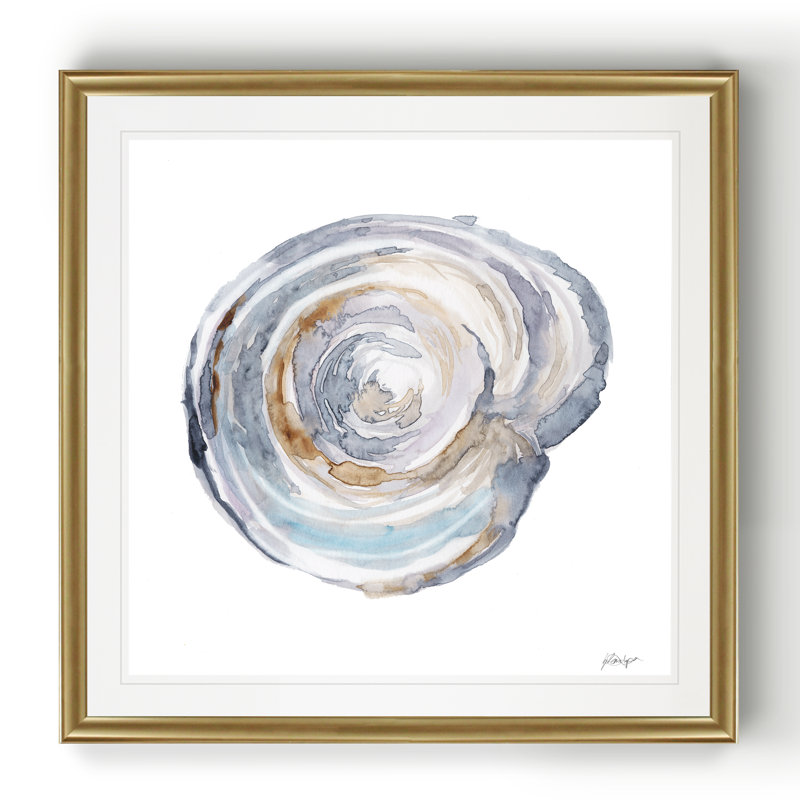 Barbro " Watercolor Tree Ring III " Painting Print, Gold Framed, 17.5" H x 17.5" W x 1.5" D