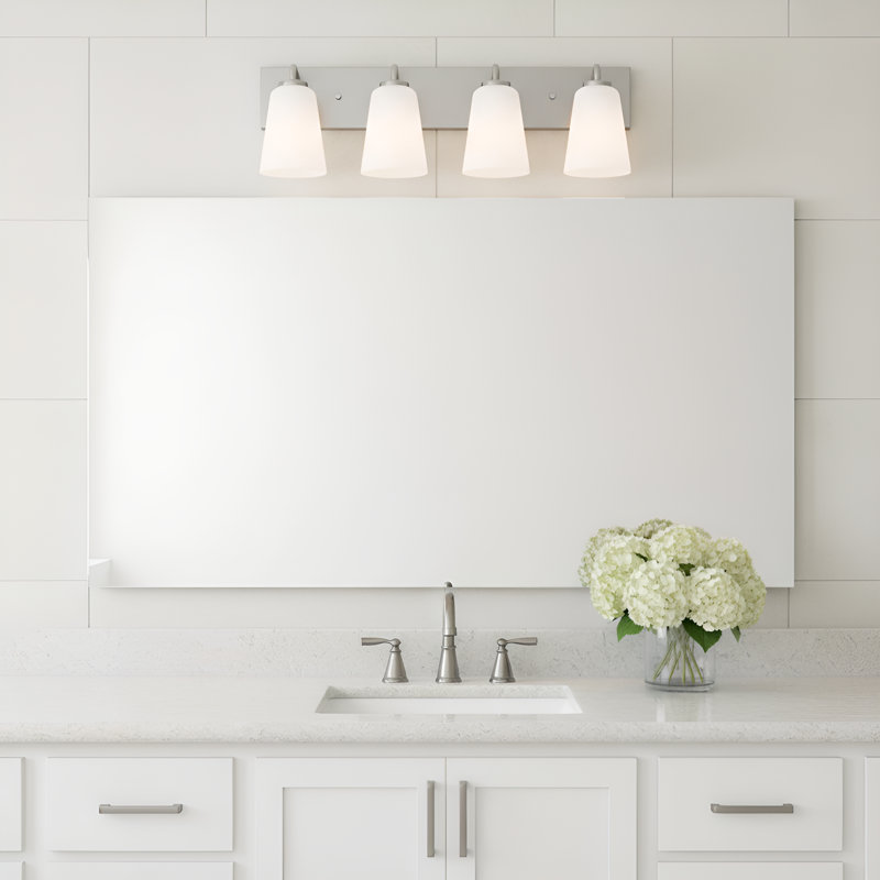 Miles Extra Large Vanity from Generation Lighting , Brushed Nickel, White