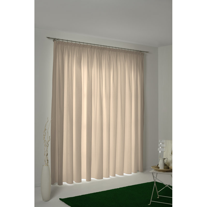 Uni Collection 100% Cotton Room Darkening Curtain Single Panel, 142cm wide x 345cm high, Tan