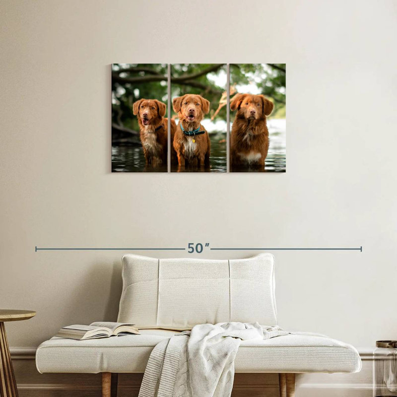 Brampt Tollers In The Water, 20" H x 33" W