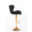 Tabourets de bar, avec repose-pieds chromé et base pivotante à hauteur réglable en velours mécanique et tabouret de bar simple