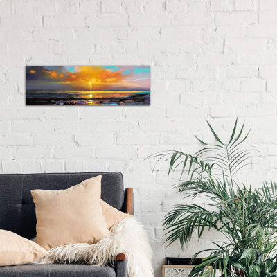 Sunburst 1 Piece Wrapped Canvas Panoramic Painting