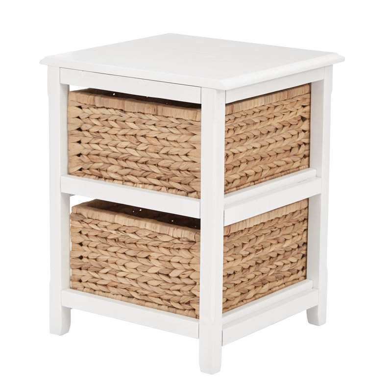 Ottilie 2 Drawer Storage Drawer, White & Natural