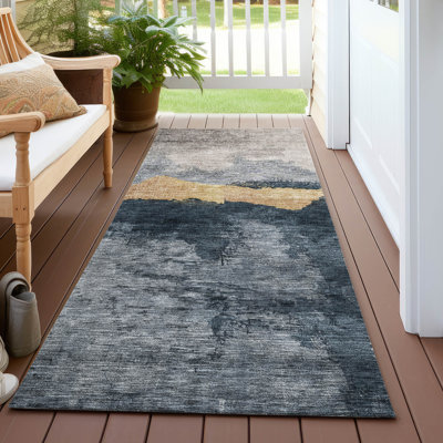Zailor Blue Washable Indoor-Outdoor Rug - 