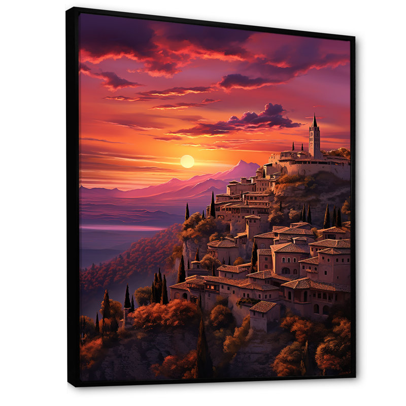 Espagne, art mural sur toile, coucher de soleil andalou, reproduction de voyage - Espagne, coucher de soleil andalou