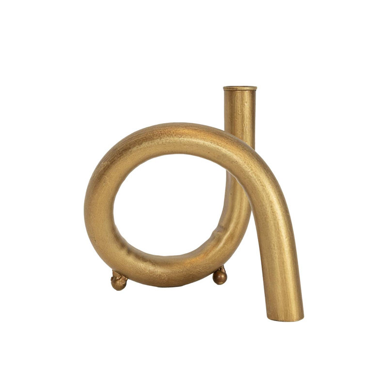 Everly Quinn Twisted Curve Brass Taper Holder Metal