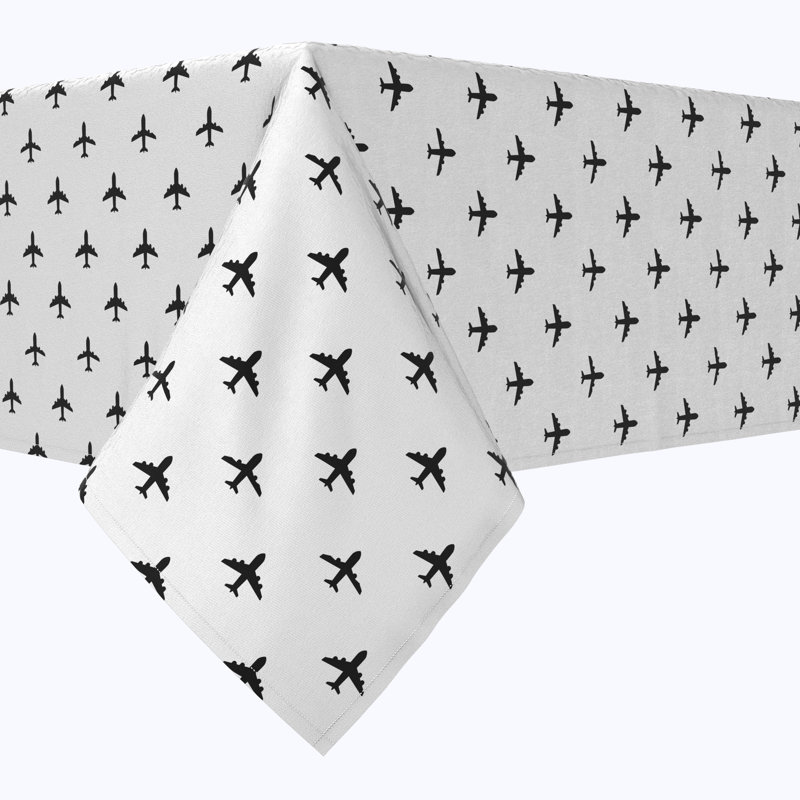 Rectangular Tablecloth, 100% Cotton, 52X104", Aircraft Design, 104" L x 52" W