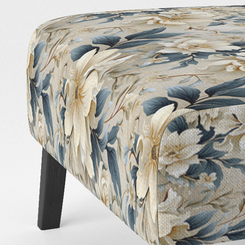 Rustic Victorian Brocade Victorian Motif - Chaise d'appoint de chalet rembourrée à motif floral